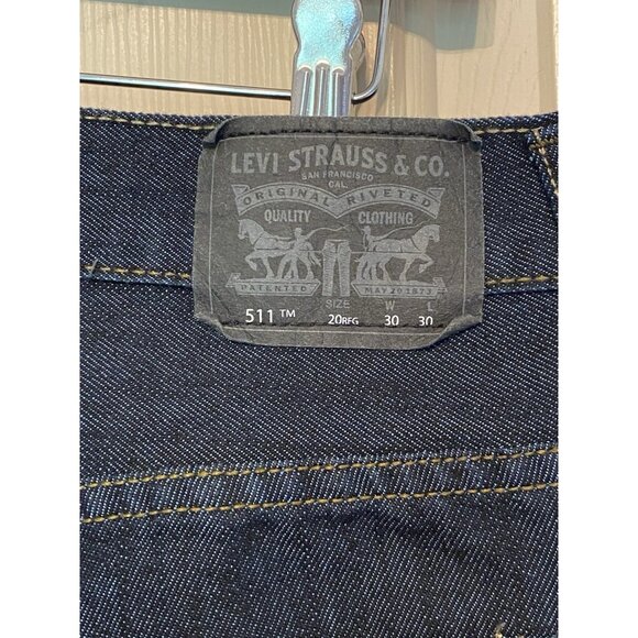 Levi 511 Dark Wash Jeans Slim Fit Denim Women's 20 Reg Red Tab - Picture 7 of 8